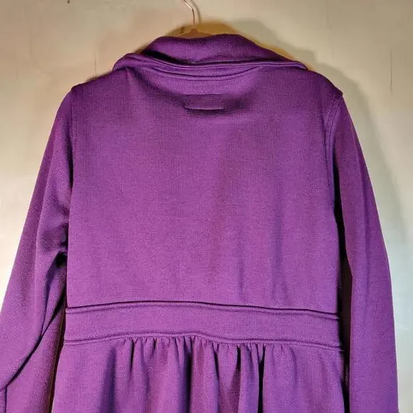 Metaphor Eggplant Purple Fleece Button Front Pockets Jacket Women Size L - Picture 7 of 10